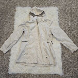 Gerry Women's Off White Hooded Rain  Jacket